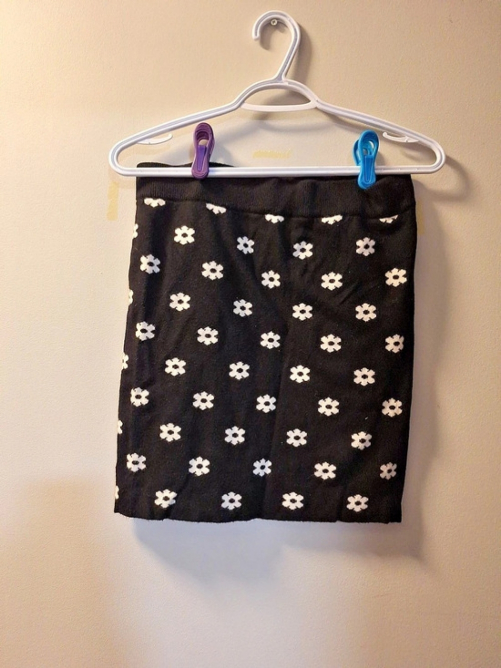 Floral Mini Skirt in Black & White